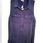 Entro  faded blue collared sleeveless top NWT Photo 0