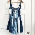 Anthropologie Anthro Pilcro sleeveless Paneled Denim Fit Patchwork Mini Dress Photo 4