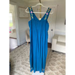 RVCB Floral Cotton Maxi Dress Embroidered Boho Garden Artisancore Cottagecore Blue Size XL Photo 2