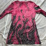 Vintage Y2K grunge biker Easyriders flame burnout pink & black mesh long sleeve Size L Photo 4