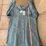 Elie Tahari Lesley Linen Eyelet Shirt in Blue Breeze Photo 18