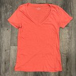 J.Crew  Vintage Coral Pink Cotton V-Neck Tee, Size Medium Photo 0