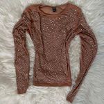 Windsor Nude Mesh Rhinestone Long Sleeve Top Photo 0