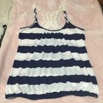 julie's closet Nautical striped racerback top with crotchet, racerback tank, crochet tank top Photo 5