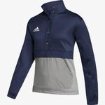 Adidas Women's Team Issue 1/4 Zip Sweatshirt Medium Navy Grey NWT NEW Photo 0