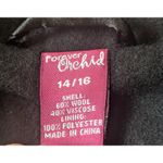 FOREVER ORCHID Wool Blend Pea Coat Black Goth 90s Academic Chic 14/16 Photo 2
