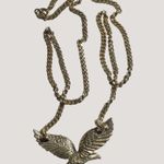 Eagle Flying Pendant 18 Inch Necklace Avon Gold Tone Cuban Style Chain Vintage Photo 5