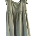 HYFVE  Gauze Mini Babydoll Dress Green Size Large NWOT Sleeveless Photo 0