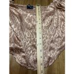 Milk & Honey Satin Corset Top Womens XL Long Sleeve Leopard Print Smocked Blouse Gold Photo 6