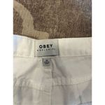 Obey  cuffed denim jean shorts size 29 in white Photo 5