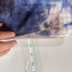 Kori America Womens Tie Dye Line Blend Button Down Shirt Blue White Tunic Medium Photo 12