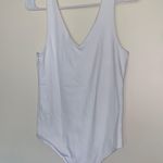 Abercrombie & Fitch Women’s Small ABERCROMBIE White V-Neck Seamless Tank Thong Bodysuit Photo 0