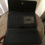 90s Black grunge goth leather purse wallet cardholder with silver circle ring hardware Photo 1