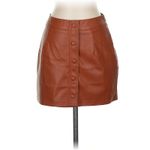 Lulus Most Fab Brown Vegan Leather Button-Front Mini Skirt S NWT Photo 5