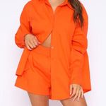 White Fox Boutique Orange Button Down Shirt  Photo 1