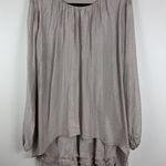 Baci Tunic Top Women Medium Multi Silk Draped Blouse Artsy Casual Flowy Ruffle‎ Photo 0