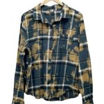 Star Wars Top The Mandalorian Grogu Baby Yoda Plaid Grunge Flannel Size Large Photo 1
