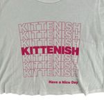 Kittenish  White And Pink Have A Nice Day Baby Tee T-Shirt Cotton Medium Photo 1