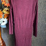 Doe & Rae ✅3/$30✅ NWT Burgundy Marble Long Sleeve Side Slit Button Accent Dress | LARGE Photo 5