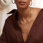 Gold 3mm Figaro Chain Link Necklace Photo 1