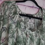 Karen Kane  SHEER LIGHTWEIGHT COTTON ZEBRA PALM TREE NATURE PRINTED TASSEL BLOUSE Photo 2