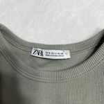ZARA Ribbed Green Wash Knit Crop Top Small Women Photo 1