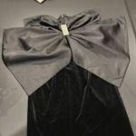 Forever 21 Black Velvet Satin Bow Rhinestone Mini Dress Photo 2