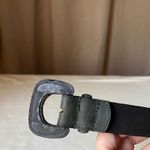 Gerard Darel Gray Nubuck Leather Belt 1.25" Made in France Gold Tone Buckle 30 Photo 4
