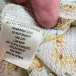 Monteau Floral Ruffle Flutter Sleeve Belted Shirt Dress White Yellow Size Large Photo 10