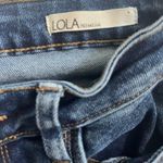 LOLA Premium High Rise Flared Denim Jeans Womens Size 8 Dark Wash Edgy Simple Blue Photo 8