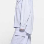 SKIMS  Cotton Fleece zip up shirt jacket size Small NWT color Periwinkle Photo 3