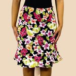 Briggs New York Briggs Black Colorful Floral Citrus Print Skirt  Photo 1