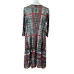 Comfy USA Red Black Abstract Asymmetrical Tunic Dress Artsy Stretch M Sheet Size M Photo 2
