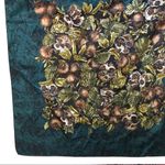 Vintage Scarf Fruit Pomegranate Floral Green Brown Square Christmas Photo 3
