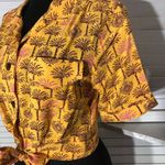 Urban Outfitters  Hawaiian Crop Top Tropical Palm Print Small Photo 7