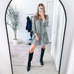 Max Studio B&W Gingham Check Peasant Babydoll Mini Dress Photo 11