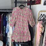 ZARA  Pink Floral Babydoll Puff Sleeve Pleated Mini Dress Photo 10