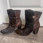 Leather Calf Hair Heeled Ankle Boots Booties Size 10 Velez for Leather Lovers Photo 1
