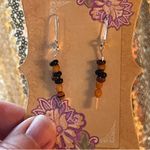 Elegant Wooden and Vintage Bead Drop Earrings Black Photo 2