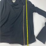 Caslon  Black Moto Style Offside Zip Sweatshirt Size S Photo 7