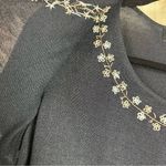 Norton Mcnaughton  Black Embroidered Blouse 100% Silk Photo 1