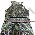 London Style NWT Batik Print Maxi Dress Halter Blue Green White New Collection Photo 5