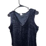 Vintage Wanted Clothing Company‎ Black Shimmery V neck Sleeveless Tank Top Large Photo 1