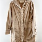 Michael Kors Hooded Longline Utility Trench Raincoat Jacket Tan Small Photo 0