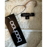 Boohoo Womens Sherpa Vest Size 10 Tan Faux Leather Lined Pockets Full Zip NWT Photo 1