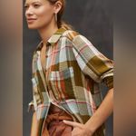 Anthropologie Pilcro  Plaid Side Slit Maxi Tunic Buttondown Womens M Photo 2