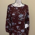 Gypsies & Moondust Burgundy Boho Bell Sleeve Top Photo 1