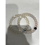 Lokai Classic Bracelet Set of 2 White Bead Silicone 6 inch Small Photo 1