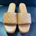 SheIn Quilted Platform Sandals Tan Size 10 Photo 2