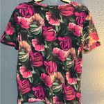 Sandro  Pink and Green Floral Short Sleeve Top Photo 1